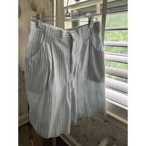 Y2K Vintage chaussport Blue Pinstripe High Rise Mom Denim Shorts Medium